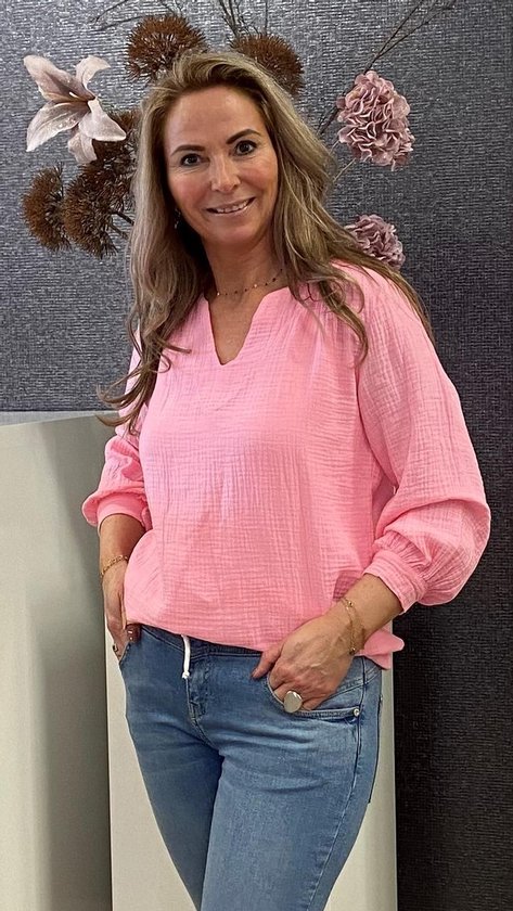 blouse-roze-dames-586fsl-1.jpg blouse roze dames - Afbeelding 1