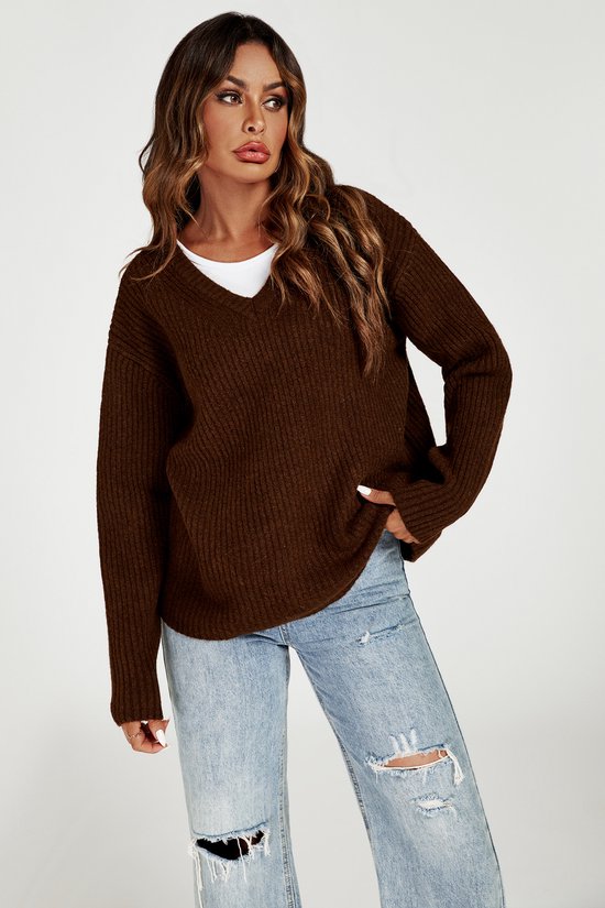 dames-trui-met-v-hals-698gdo-1.jpg dames trui met v hals - Afbeelding 1
