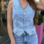 denim gilet dames